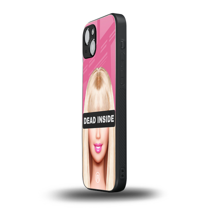 dead inside back phone cover | glass case for iphone 15 plus