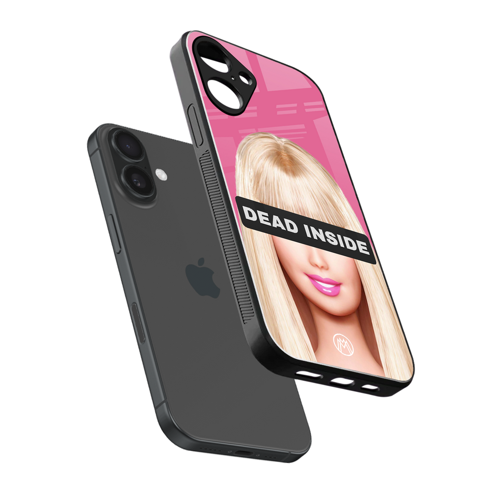 dead inside back phone cover | glass case for iphone 16 plus