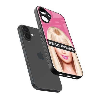 dead inside back phone cover | glass case for iphone 16 plus