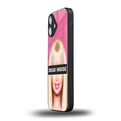 dead inside back phone cover | glass case for iphone 16 plus