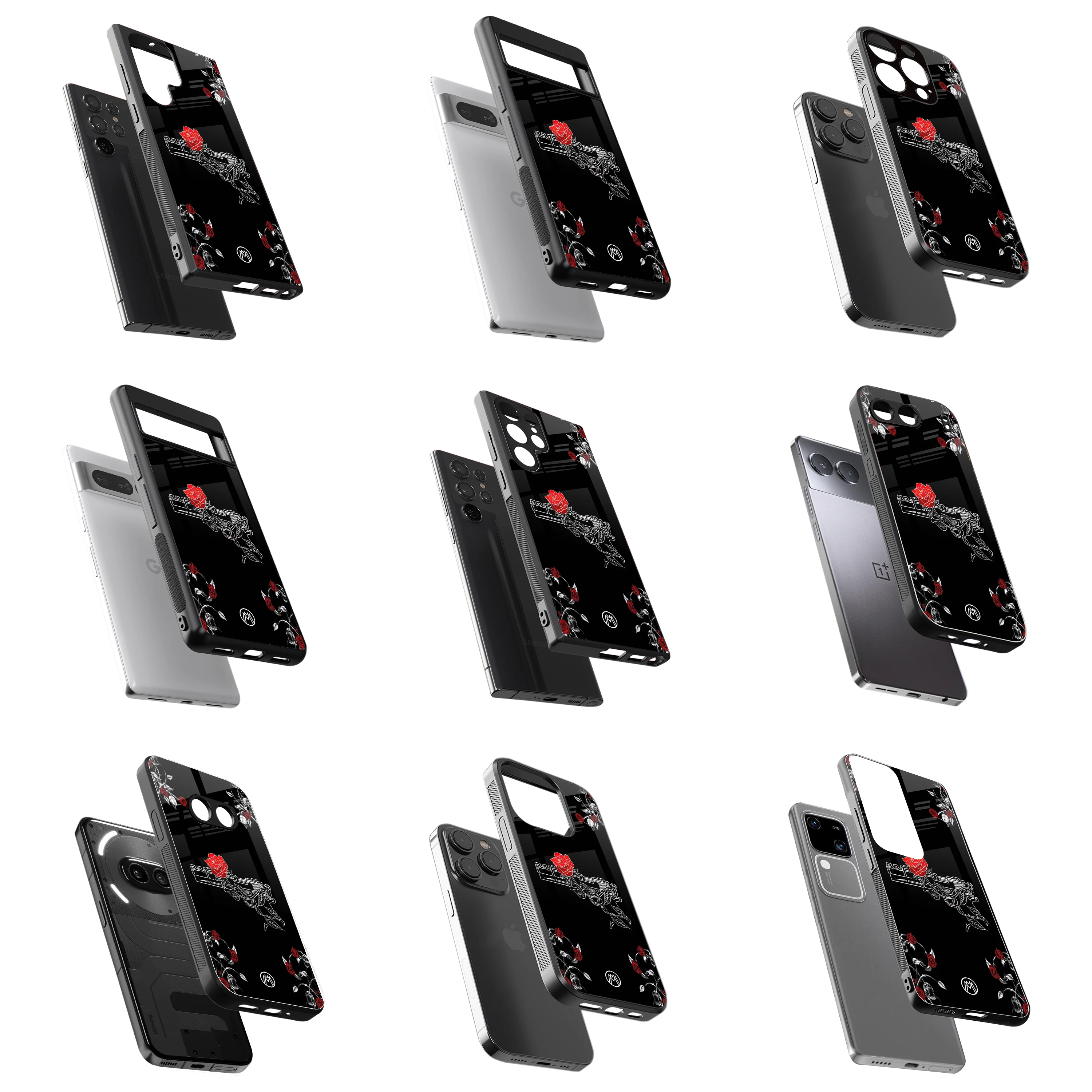 Durable Glass Back Mobile Case for iPhone, Samsung, OnePlus, Google Pixel, Redmi, Vivo, Oppo