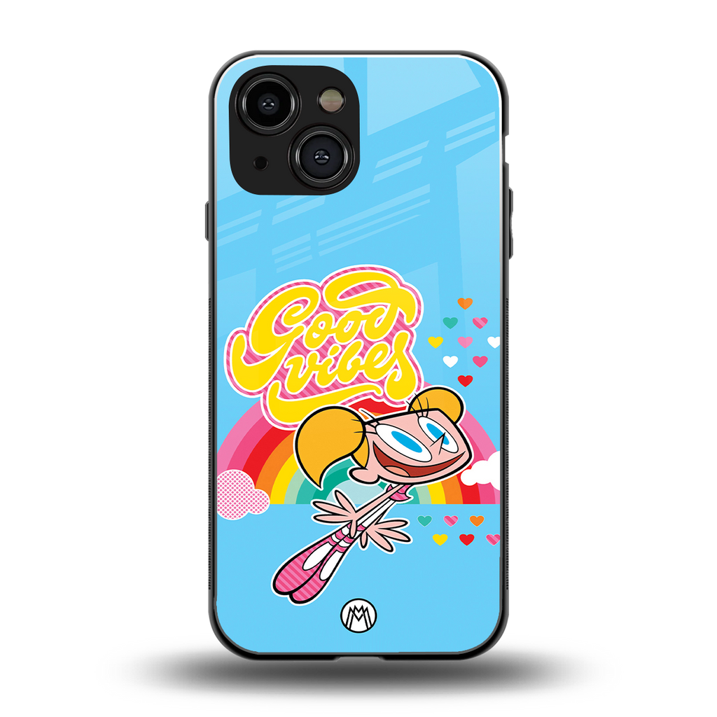 deedee good vibes back phone cover | glass case for iphone 13 mini