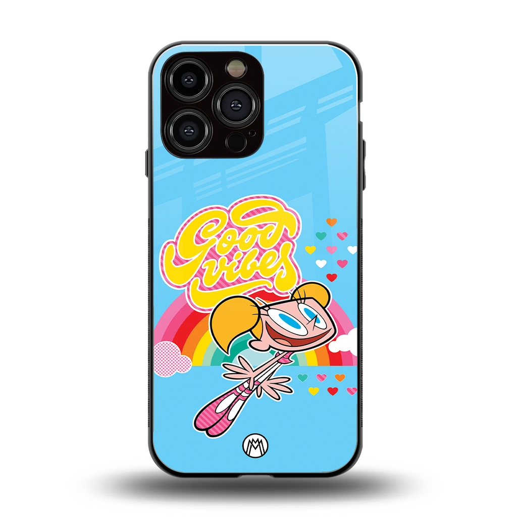 deedee good vibes back phone cover | glass case for iphone 13 pro max