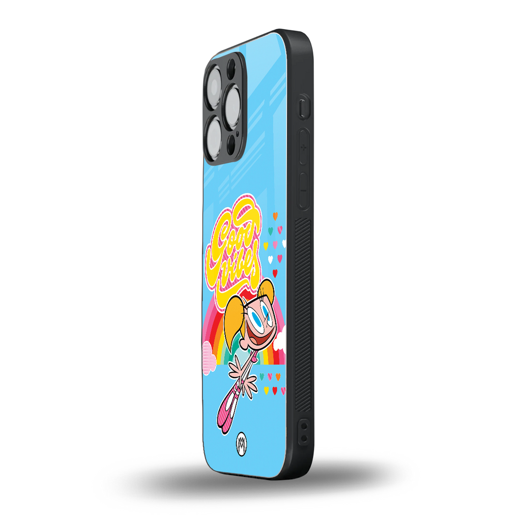 deedee good vibes back phone cover | glass case for iphone 13 pro max