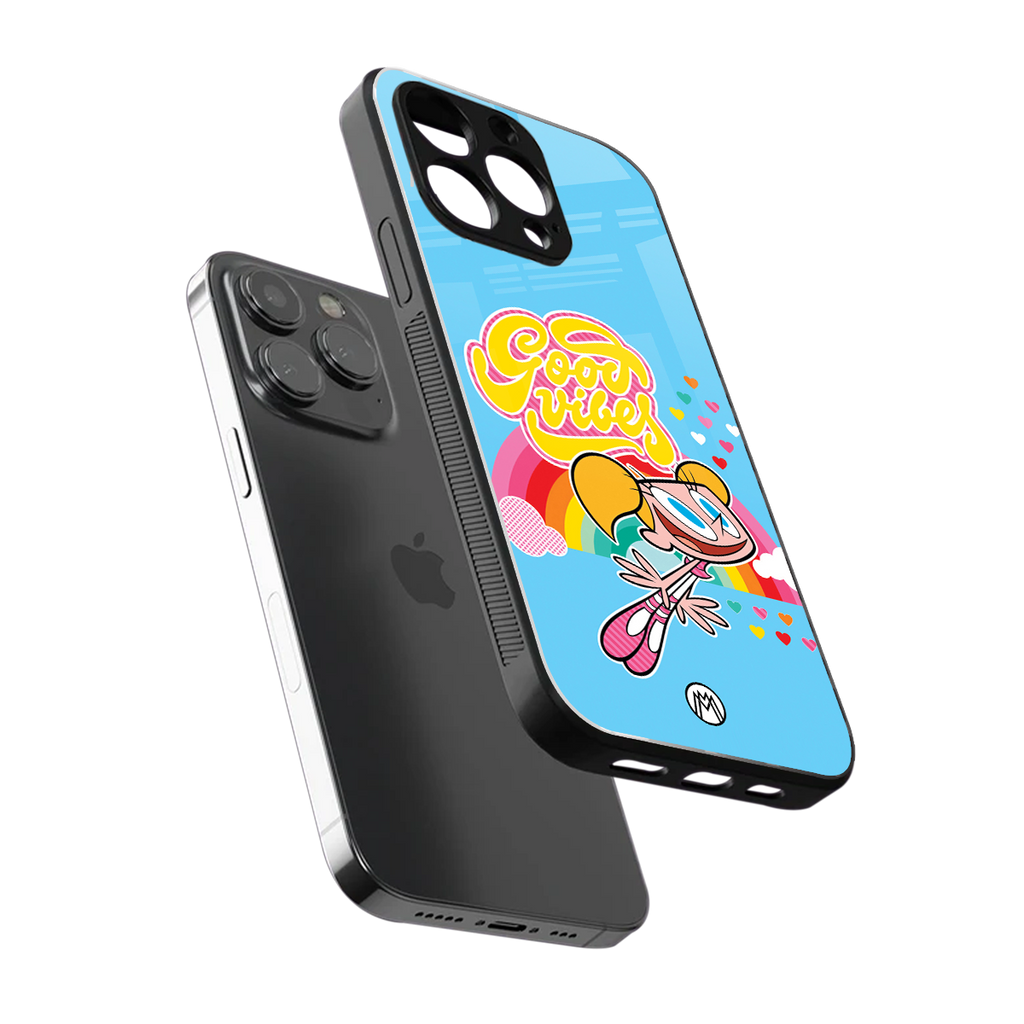 deedee good vibes back phone cover | glass case for iphone 13 pro