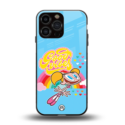 deedee good vibes back phone cover | glass case for iphone 14 pro max