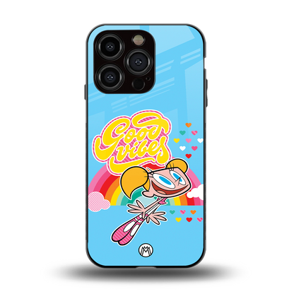 deedee good vibes back phone cover | glass case for iphone 15 pro