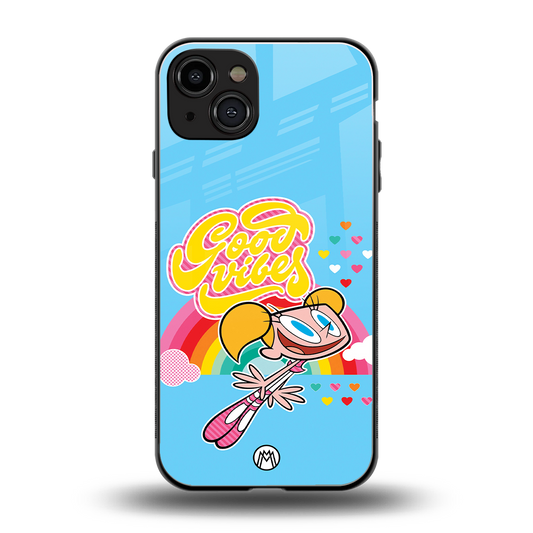 deedee good vibes back phone cover | glass case for iphone 14