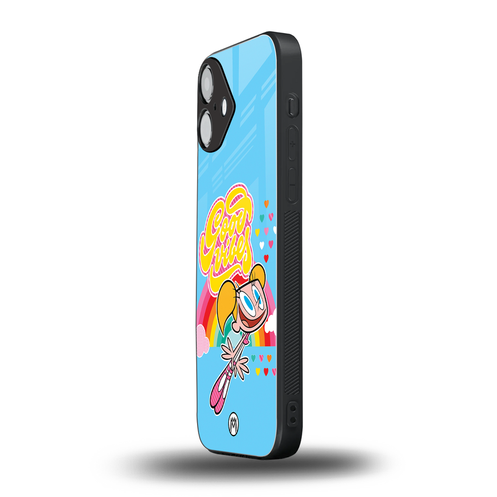 deedee good vibes back phone cover | glass case for iphone 16 plus