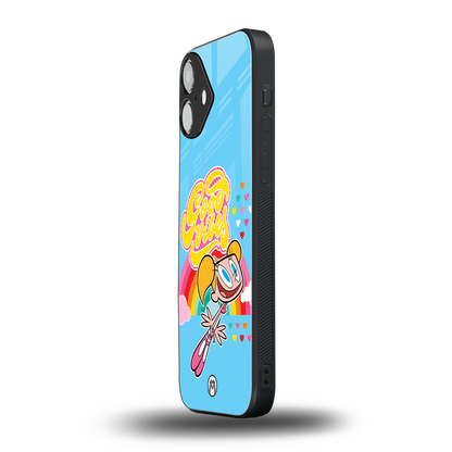 deedee good vibes back phone cover | glass case for iphone 16 plus