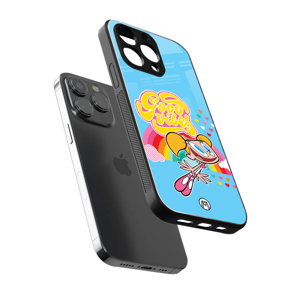 deedee good vibes back phone cover | glass case for iphone 16 pro max
