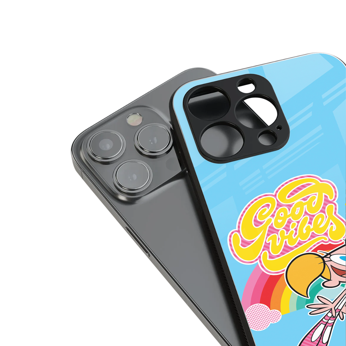 deedee good vibes back phone cover | glass case for iphone 14 pro max