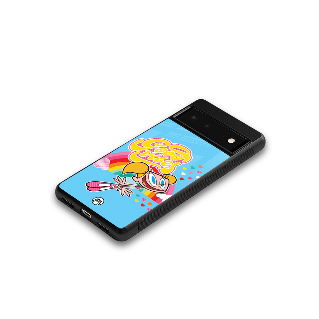 deedee good vibes back phone cover | glass case for google pixel 6