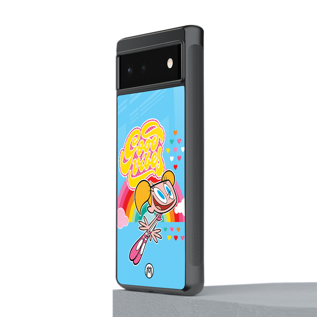 deedee good vibes back phone cover | glass case for google pixel 6