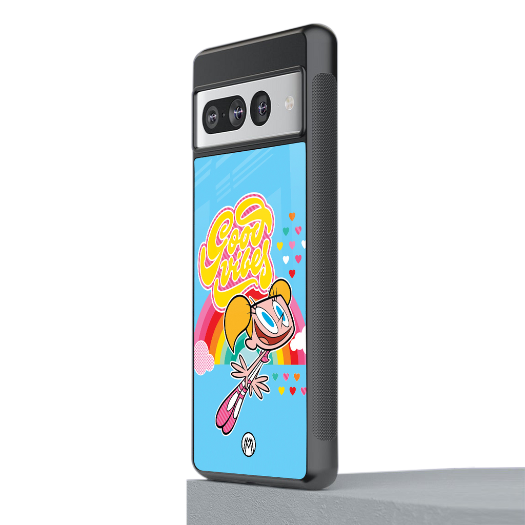 deedee good vibes back phone cover | glass case for google pixel 7 pro