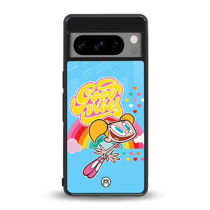 deedee good vibes back phone cover | glass case for google pixel 8 pro