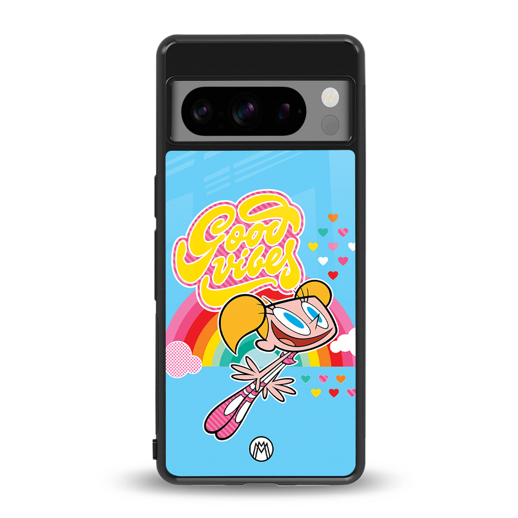 deedee good vibes back phone cover | glass case for google pixel 8 pro