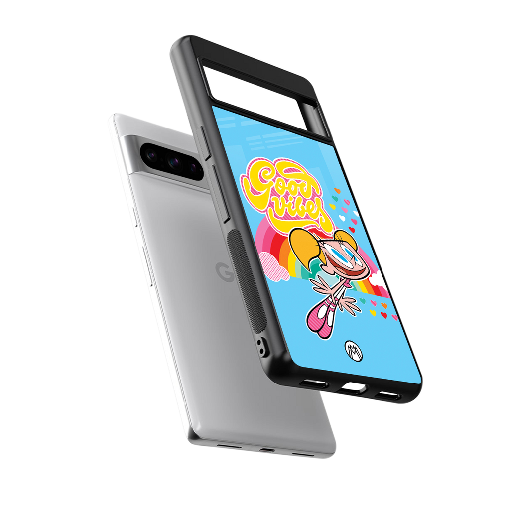 deedee good vibes back phone cover | glass case for google pixel 8 pro