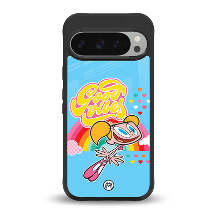 deedee good vibes back phone cover | glass case for google pixel 9 pro xl