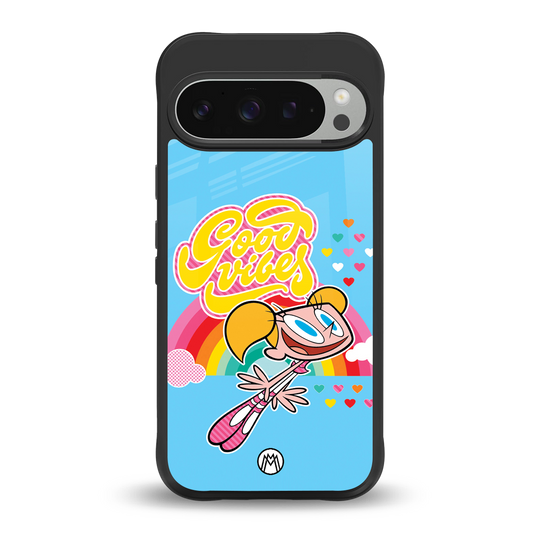 deedee good vibes back phone cover | glass case for google pixel 9 pro xl