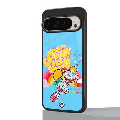 deedee good vibes back phone cover | glass case for google pixel 9 pro xl