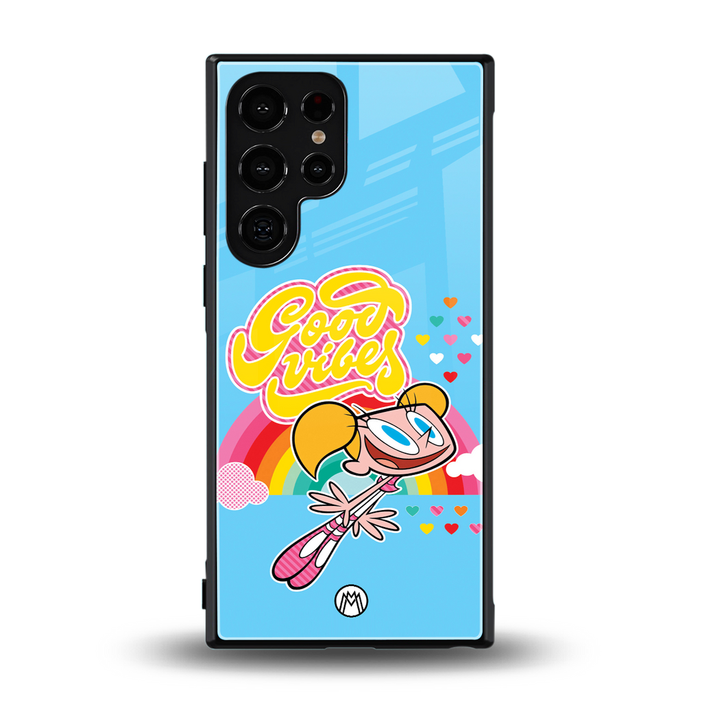 deedee good vibes back phone cover | glass case for samsung galaxy s23 ultra