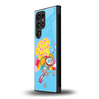 deedee good vibes back phone cover | glass case for samsung galaxy s23 ultra