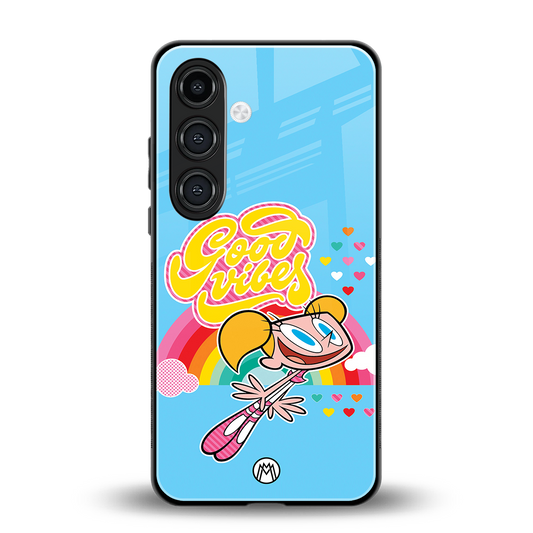 deedee good vibes back phone cover | glass case for samsung galaxy s23 plus