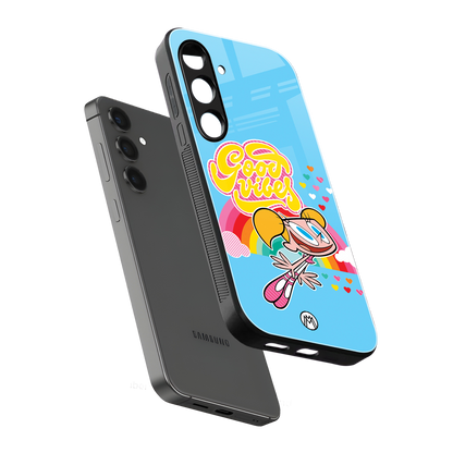 deedee good vibes back phone cover | glass case for samsung galaxy s24 fe