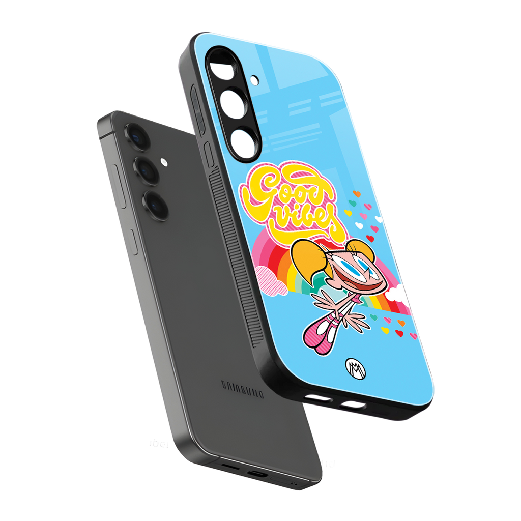 deedee good vibes back phone cover | glass case for samsung galaxy s23
