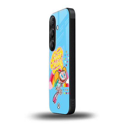 deedee good vibes back phone cover | glass case for samsung galaxy s24 fe