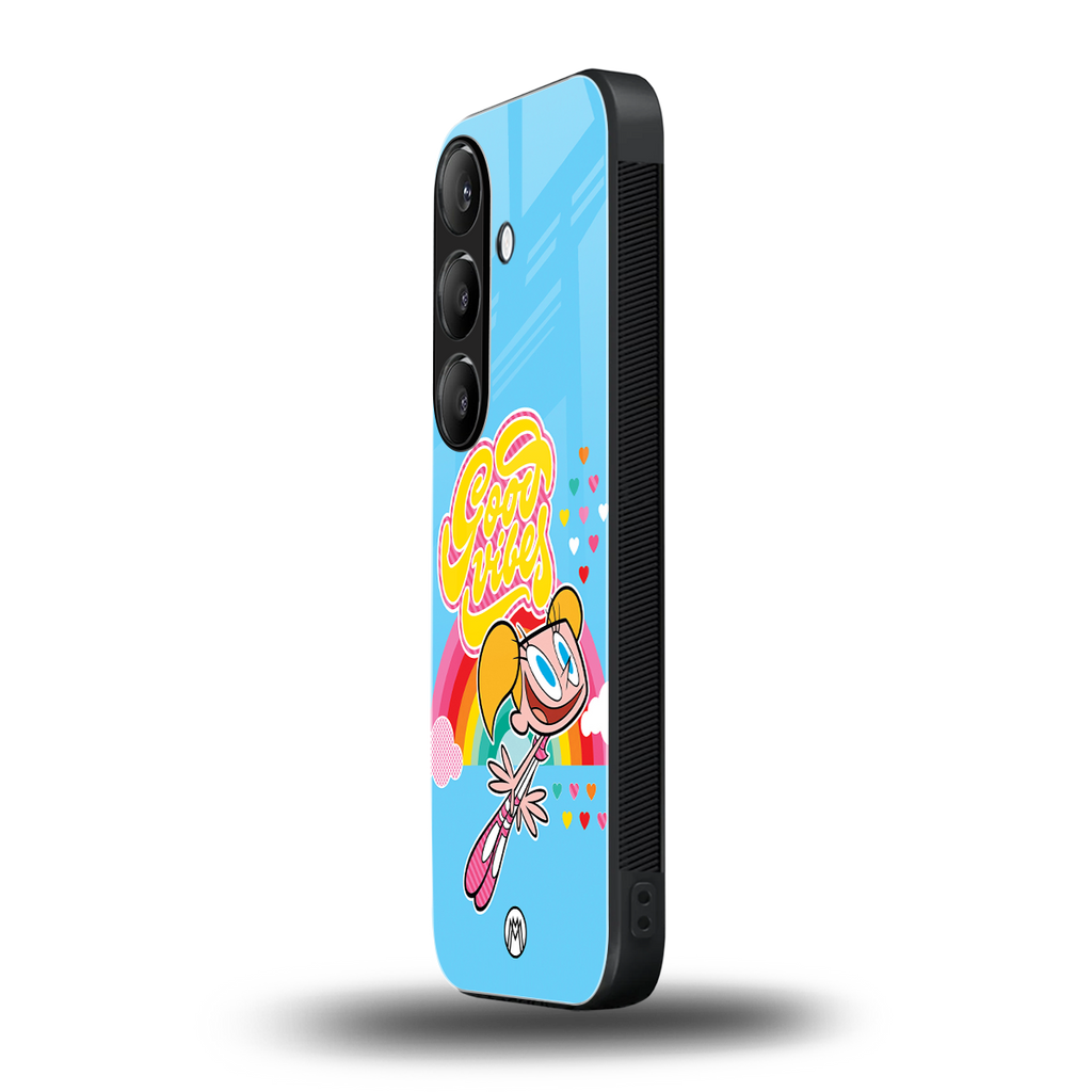 deedee good vibes back phone cover | glass case for samsung galaxy s23