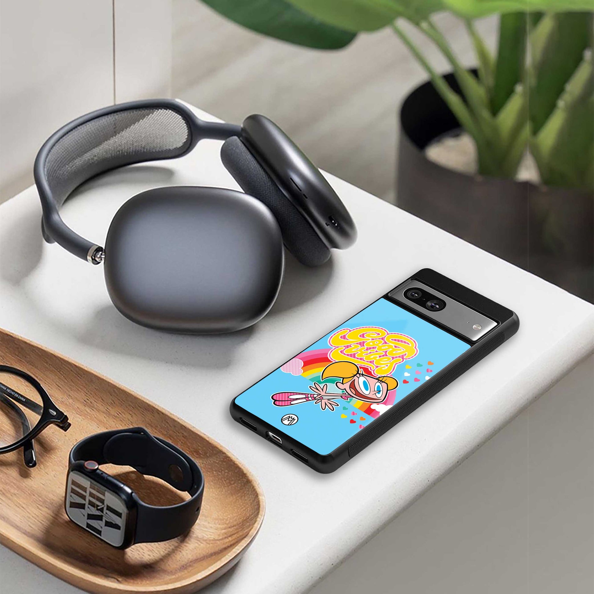 deedee good vibes back phone cover | glass case for Google Pixel 7A