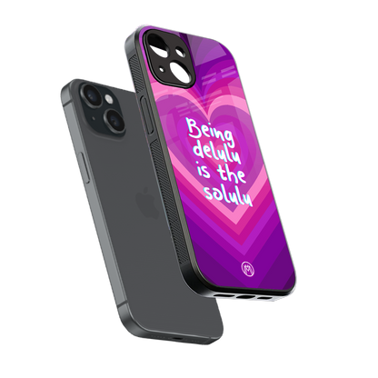 delulu is the solulu back phone cover | glass case for iphone 13 mini