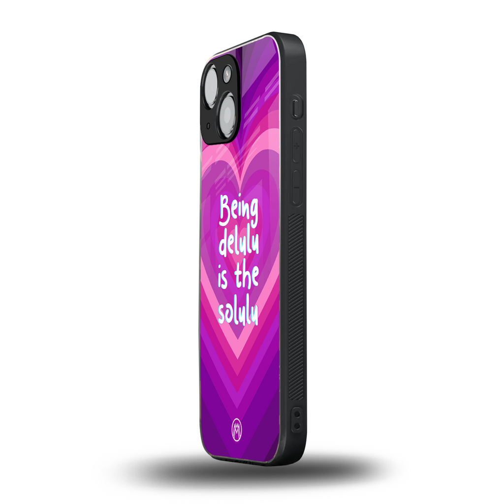 delulu is the solulu back phone cover | glass case for iphone 13 mini