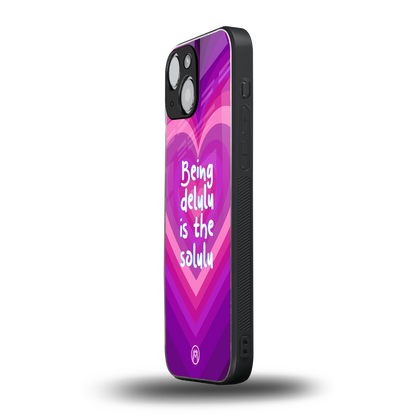 delulu is the solulu back phone cover | glass case for iphone 13 mini