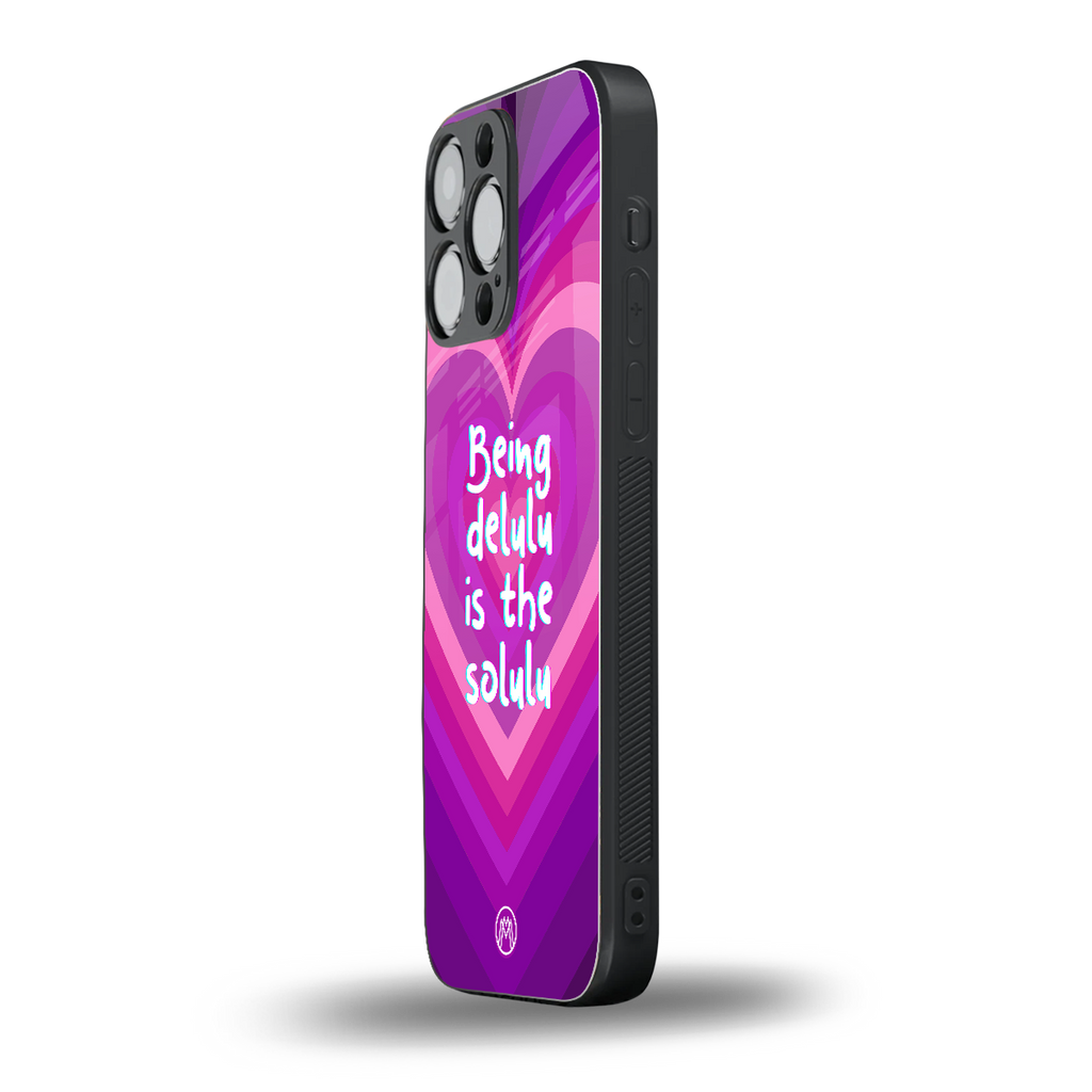 delulu is the solulu back phone cover | glass case for iphone 13 pro max