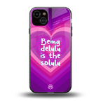 delulu is the solulu back phone cover | glass case for iphone 14 plus