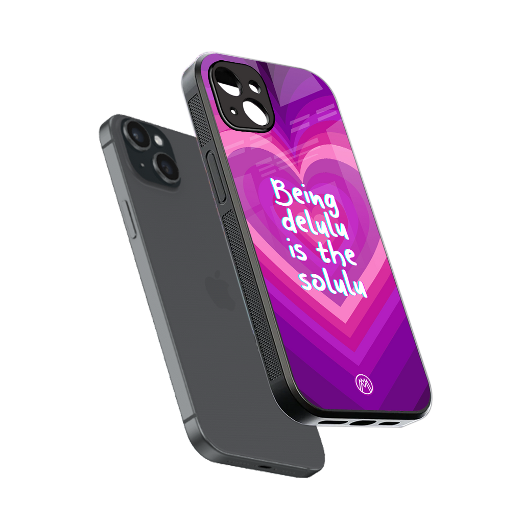delulu is the solulu back phone cover | glass case for iphone 14 plus
