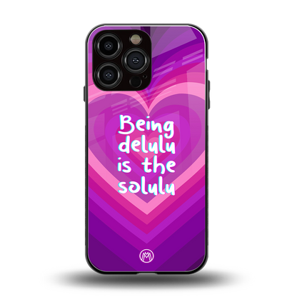 delulu is the solulu back phone cover | glass case for iphone 14 pro max