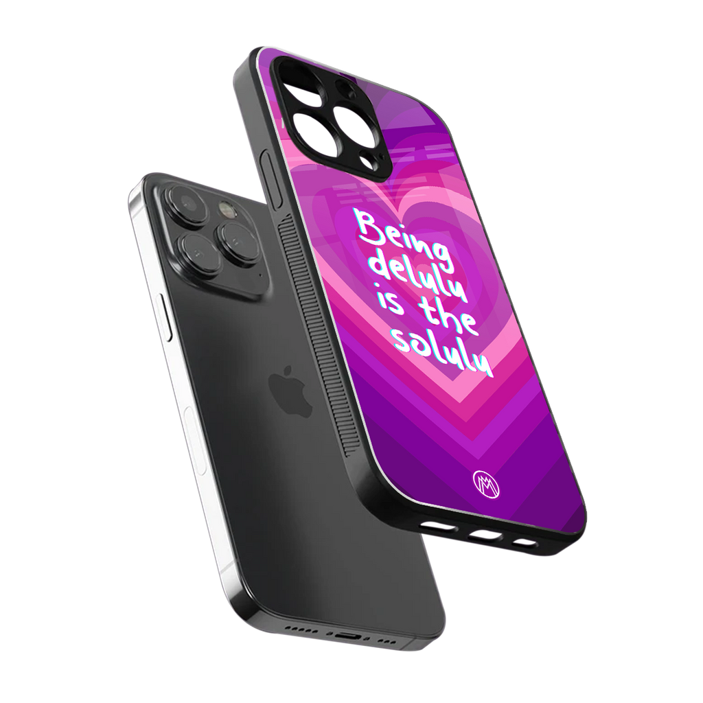 delulu is the solulu back phone cover | glass case for iphone 14 pro max
