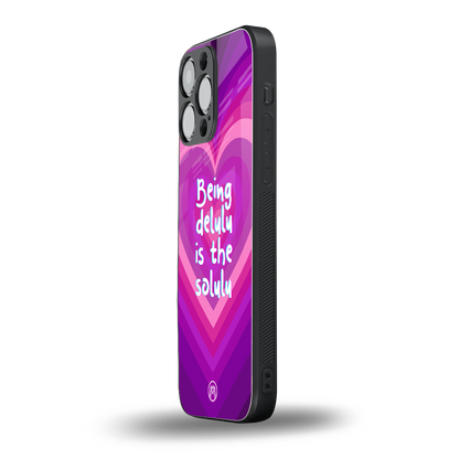 delulu is the solulu back phone cover | glass case for iphone 14 pro max