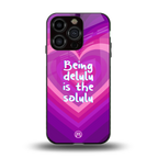 delulu is the solulu back phone cover | glass case for iphone 15 pro