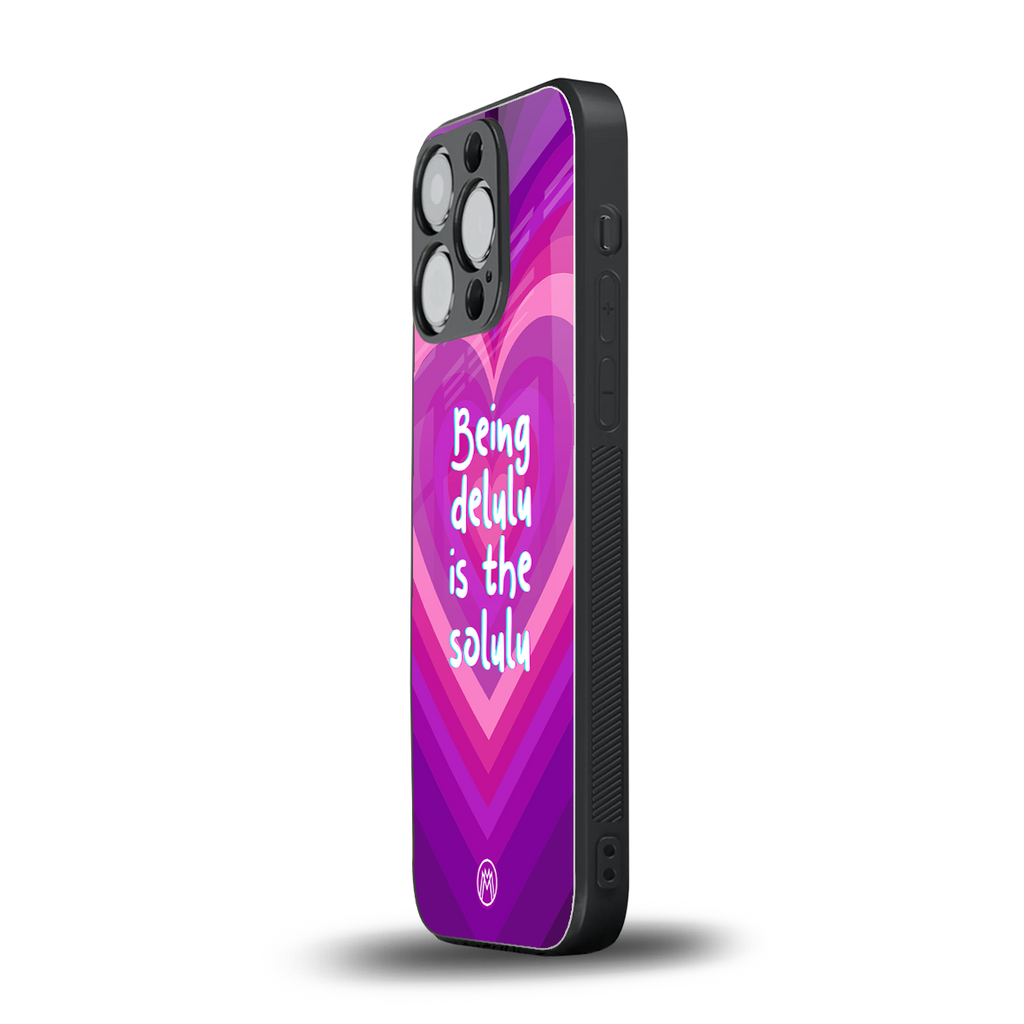 delulu is the solulu back phone cover | glass case for iphone 14 pro