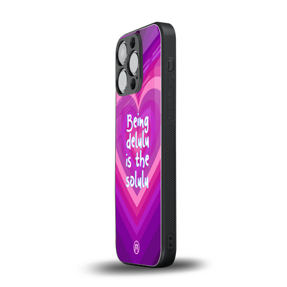 delulu is the solulu back phone cover | glass case for iphone 14 pro