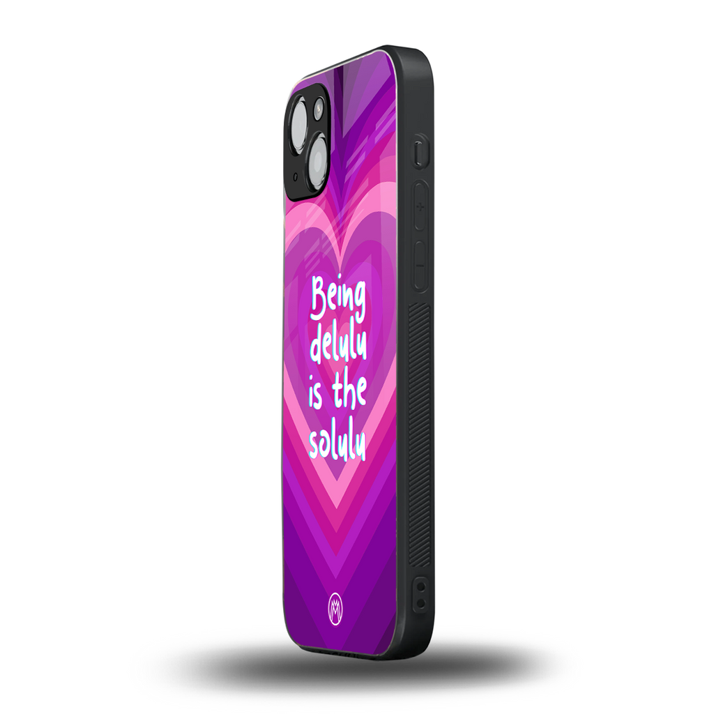 delulu is the solulu back phone cover | glass case for iphone 15