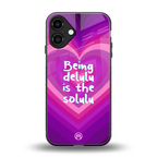 delulu is the solulu back phone cover | glass case for iphone 16 plus