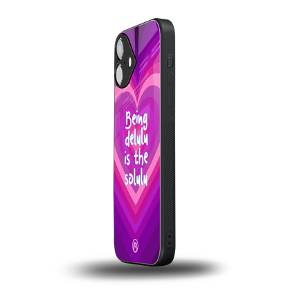 delulu is the solulu back phone cover | glass case for iphone 16 plus