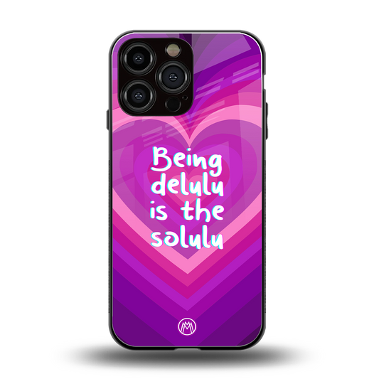 delulu is the solulu back phone cover | glass case for iphone 16 pro max
