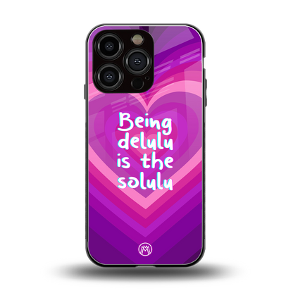 delulu is the solulu back phone cover | glass case for iphone 16 pro